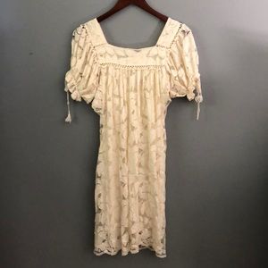 Free People like Trulli cream lace sz S midi dress